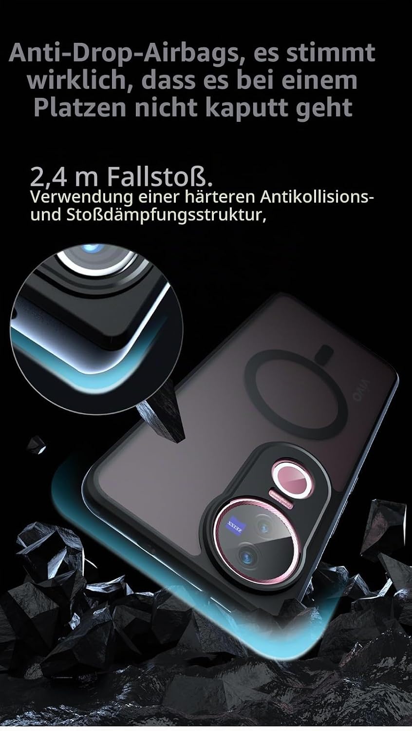 GIOPUEY Magnetische Handyhülle für VIVO V50/VIVO V50e Hülle, Case Kompatibel mit MagSafe, Matte PC Z