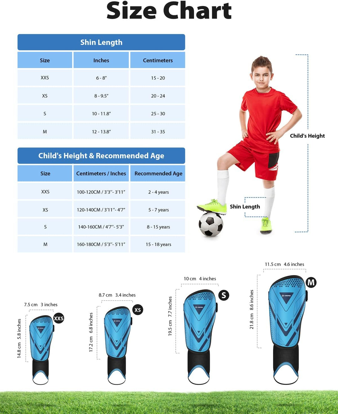 Schienbeinschoner Kinder Fussball Zertifizierte Airsfish Schienbeinschoner für Fussball mit Knöchels