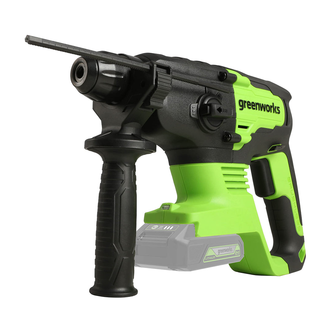 Greenworks GD24SDS2 Akku Bohrhammer SDS mit bürstenlosem Motor, 0-1000 U/min, 0-4500ipm, 2 Joule Sch
