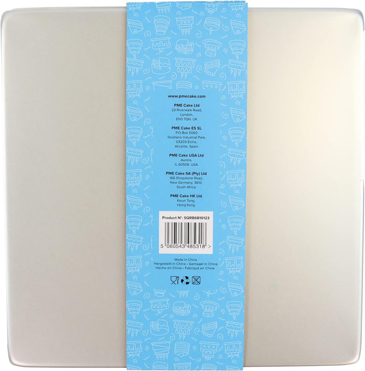 PME - Quadratische Kuchenformen 15, 20, 25, 30 cm x 7,5 cm tief, 4er -Satz
