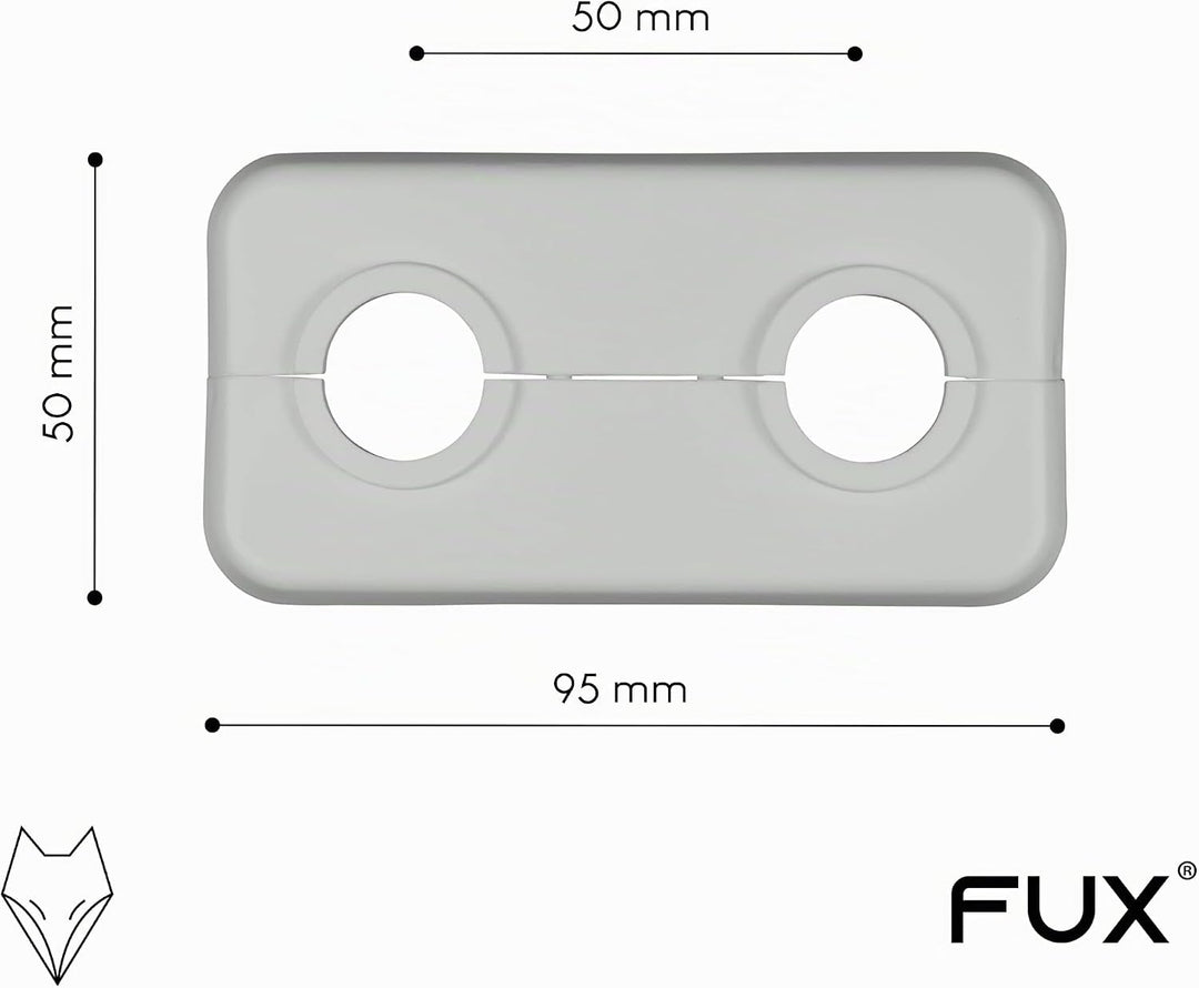 FUX 3 STÜCK Doppel Heizungsrohr Rosette, 12mm - 21,3mm, 2-teilig, Heizung, Rohrabdeckung, Abdeckrose