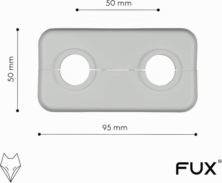 FUX 3 STÜCK Doppel Heizungsrohr Rosette, 12mm - 21,3mm, 2-teilig, Heizung, Rohrabdeckung, Abdeckrose