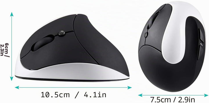 Linkshändermaus, wiederaufladbare AURTEC-2,4G-Drahtlos-Ergonomische Vertikale Mäuse mit USB-Empfänge