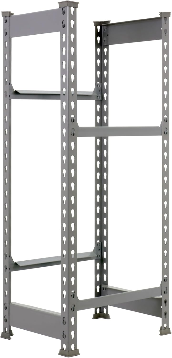 SimonRack Getränkekistenregal, 2 Kästen, Flaschenregal, Getränkekistenhalter, Kistenregal, Grau - Si