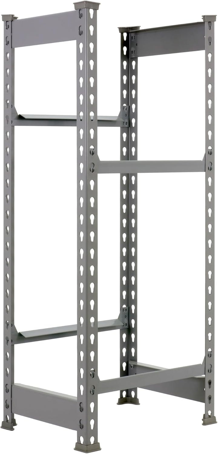 SimonRack Getränkekistenregal, 2 Kästen, Flaschenregal, Getränkekistenhalter, Kistenregal, Grau - Si