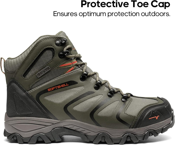 NORTIV 8 Herren-Wanderstiefel, wasserdichte Outdoor-Trekkingstiefel 42 EU Weit Armee Grün, 42 EU Wei