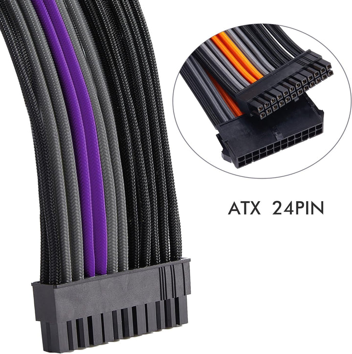 Formulamod Verlängerungskabel für Netzteil, 18 AWG (1) ATX 24P, (2) EPS 8-P+ (3) PCI-E8-P, mit Kämme