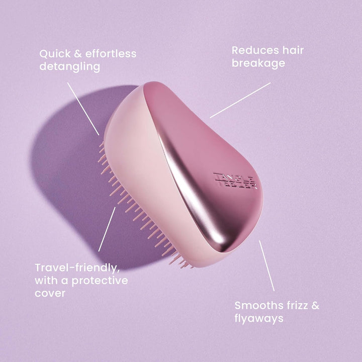 Tangle Teezer The Compact Styler Entwirrende Haarbürste, reisefreundlich, mit Schutzhülle und zweist