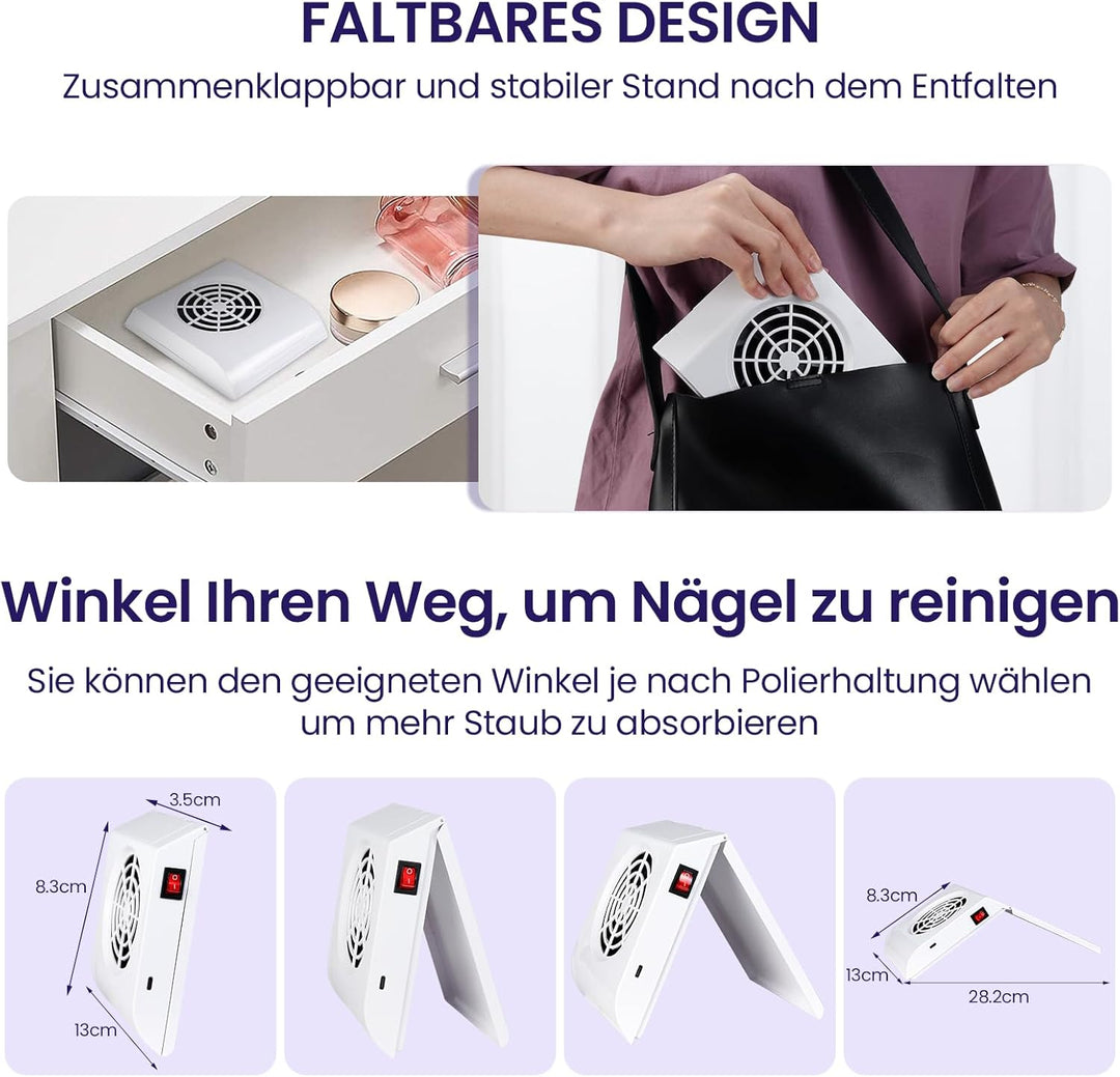 Nagelstaub-Sammelmaschine,professioneller Nagelfilter für Nagelkunst, Verwendung im Heimsalon,Tragba