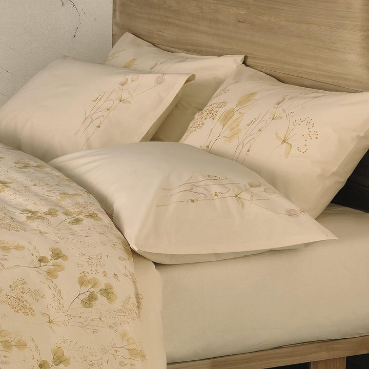 Bettwäsche-Set für Doppelbett, 250 x 200 + 40 cm, Gabel Natur, Art. Wasser, mit System Piu Mio