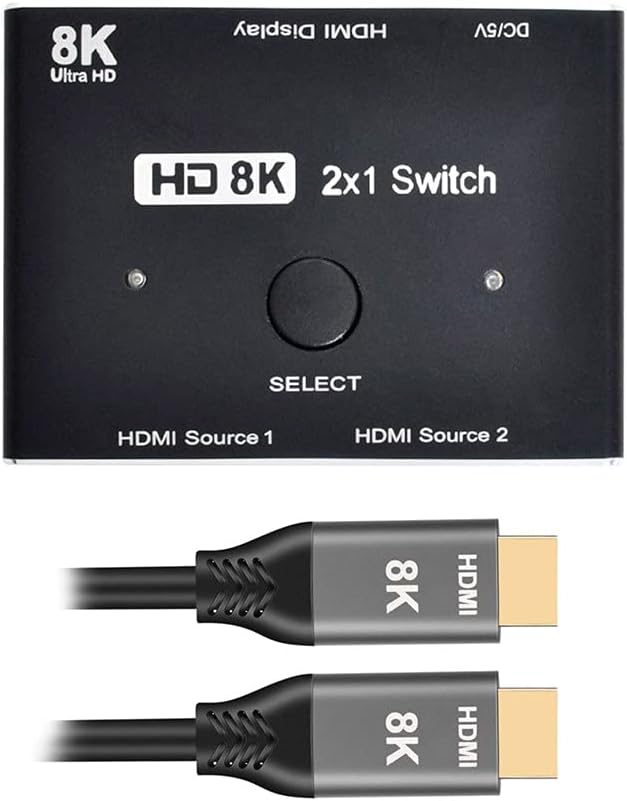 xiwai 8K @ 60hz HDMI-kompatibler 2.1-Switch & 3 Kabel 2-in-1-OUT Hub unterstützt HDCP SST Extended 4