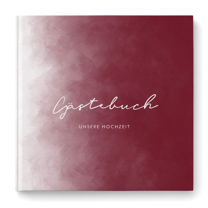 DeinWeddingshop Gästebuch zur Hochzeit, Hochzeitsgästebuch Fotobuch Hardcover - Watercolor Serie - q