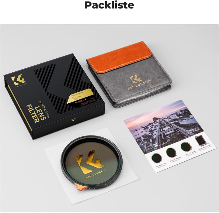 K&F Concept Filter 72mm Black-Mist 1/4&ND2-ND400 2 in 1 multifunktionaler Filter-Black Promist 1/4 F