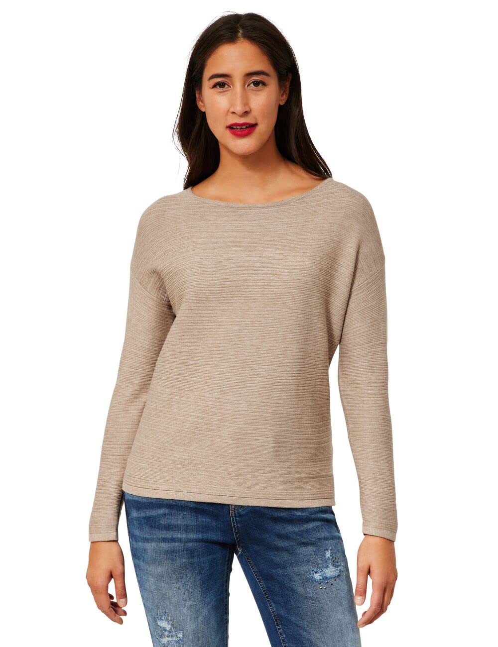 Street One Damen A302025 Strickpullover (1er Pack) 40 Buff Sand Melange, 40 Buff Sand Melange
