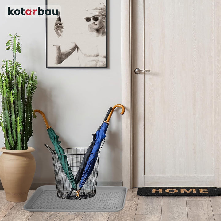 KOTARBAU® Schuhabtropfschale 38 x 76 cm Abtropfmatte Schuhe Grau Schuhmatte Abtropfmatte Kunststoff