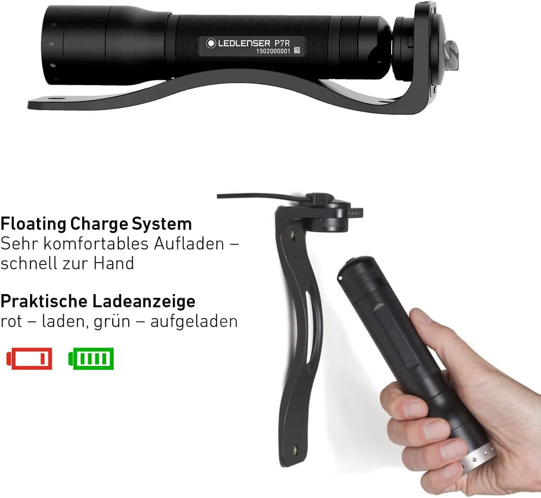 Ledlenser P7R LED Taschenlampe, fokussierbar, wiederaufladbar, mit Akku, 1000 Lumen, 210 Meter Leuch