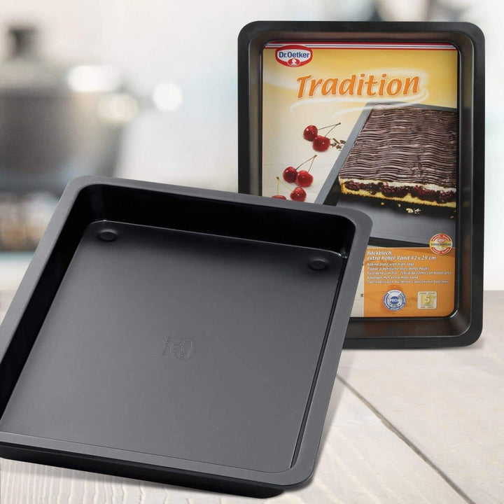 Dr. Oetker Rechteckige Springform mit Servierboden 38 x 25 cm Back-Idee & Backblech mit extra hohem