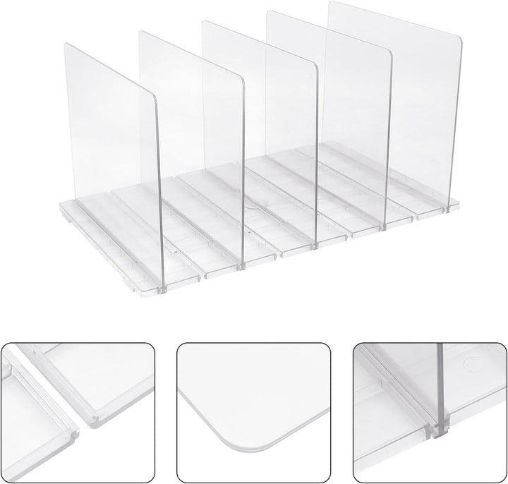 5 Stück Verstellbare Regalteiler, Transparenter Handtaschen Organizer für Schrank, Schrankregaltrenn
