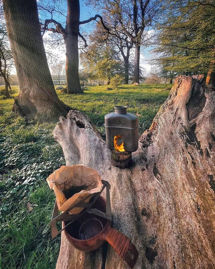 iBasingo Titan Feldflasche Camping Kochgeschirr Becher Militär Wasserflasche Outdoor Kantine Tassen