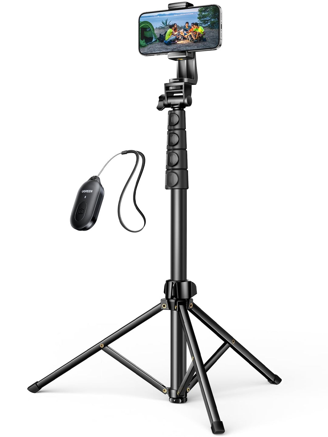 UGREEN Handy Stativ 170cm Stabil und Tragbar Handy Ständer mit Bluetooth Fernbedienung, Smartphone S