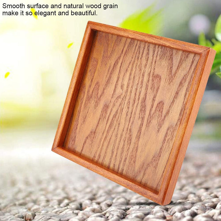 Teetablett aus Holz, Eleganter Servierteller aus Massivem Holz für Tee, Kaffee, Sushi, Snacks, für Z