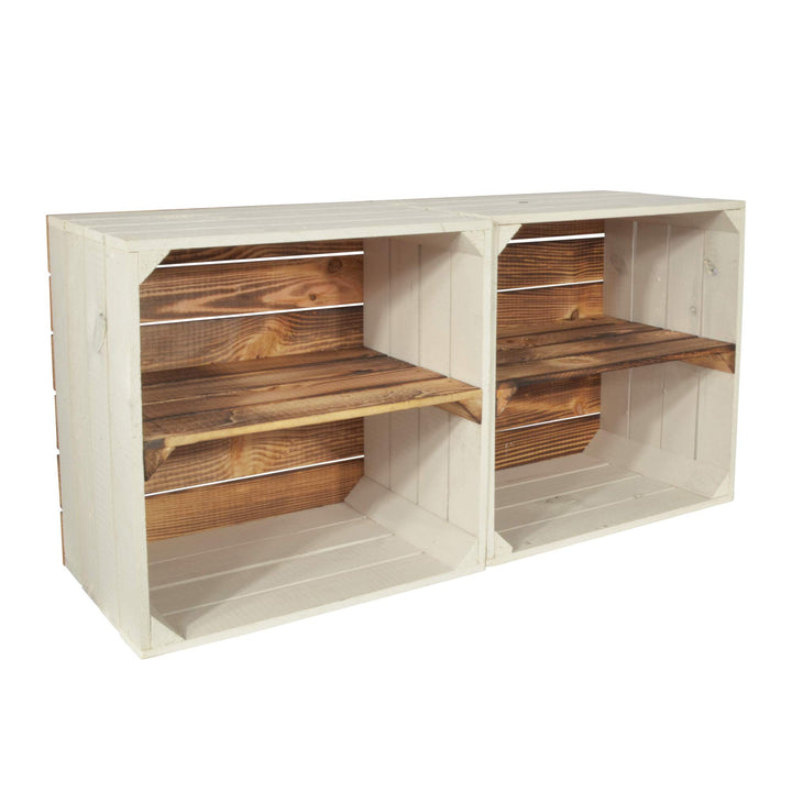 CHICCIE 2 Set Weinregal Wino aus Holz - Greta Geflammt 1x Regal Holzkiste 2 1x Geflammt Regal
