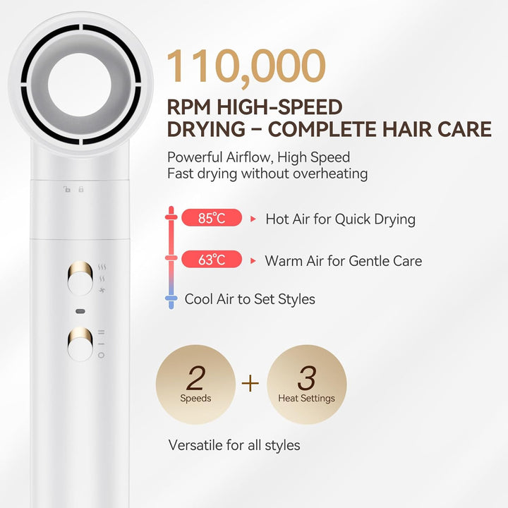 ANLAN 4 in 1 Föhnbürste MultiStyle Haarstyling Geräte Air Styler with Haartrockner, Glättbürste, Loc