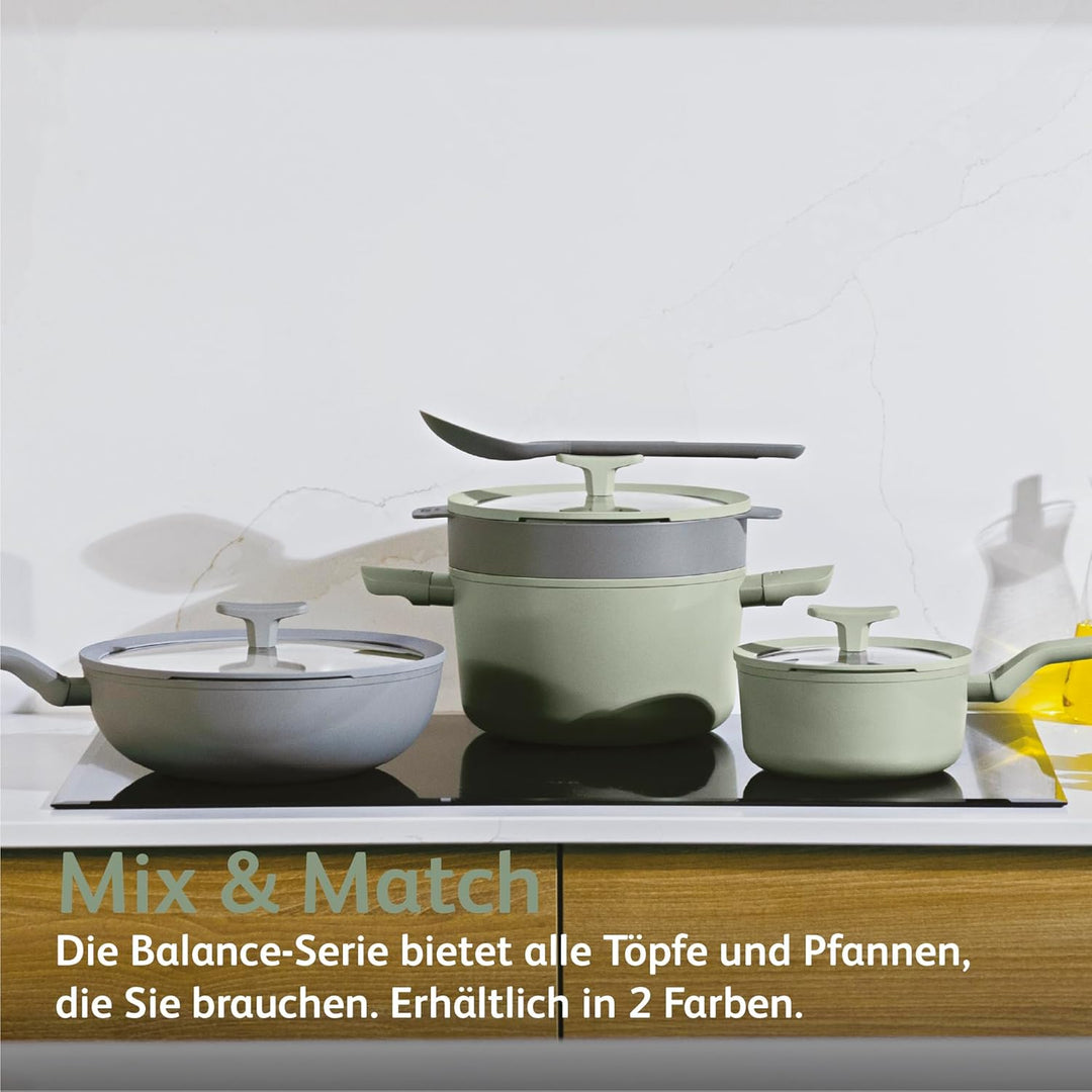 BergHOFF Leo Antihaft Stielkasserolle mit Deckel Balance Moonmist 18cm