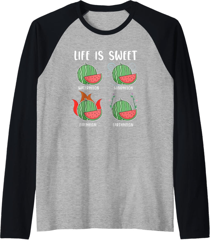 Melone Sommer Urlaub - Wassermelone Raglan