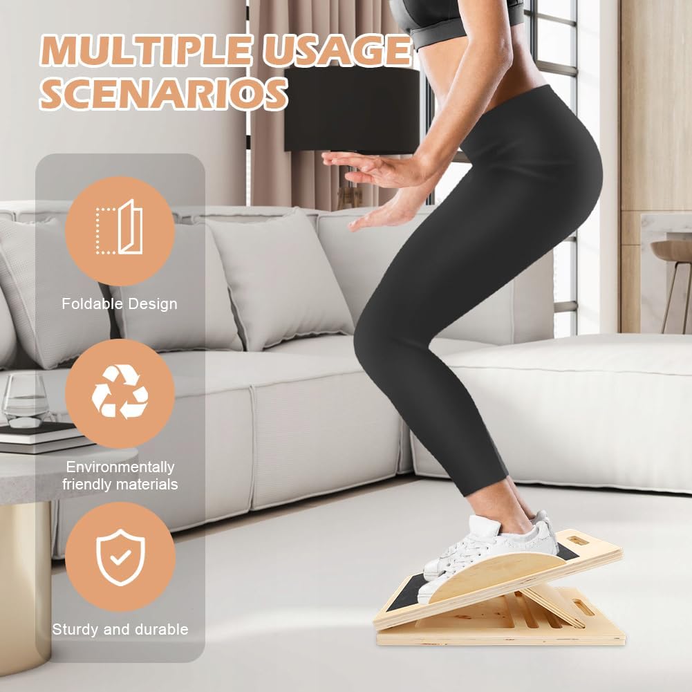 Balance Board Wadendehner aus Holz, Einstellbares Rutschfestes Balanceboard Schrägbrett Erwachsene f