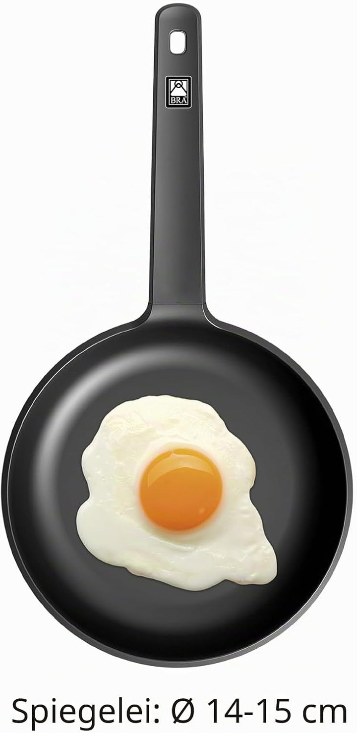 Bra Efficient Poêle en aluminium inoxydable avec 1 poignée, orange 22 cm One Size, One Size