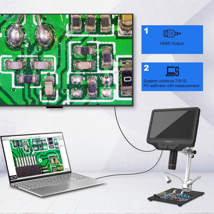 Andonstar AD409 Pro HDMI Digitales Mikroskop, 10,1 Zoll Lötmikroskop, 300X USB Elektronische Mikrosk