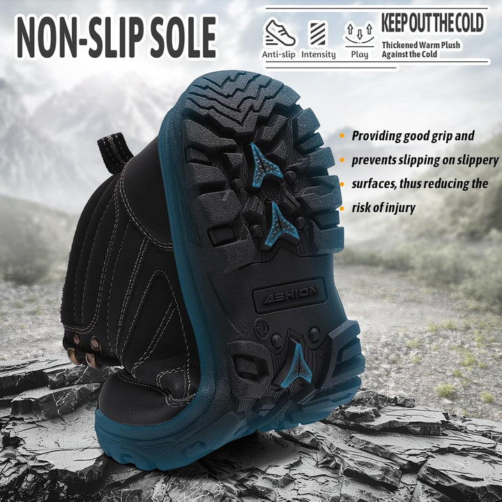 Littleplum Wanderschuhe Herren Winterstiefel mit Warm Gefütterte Herren Trekkingschuhe rutschfeste W
