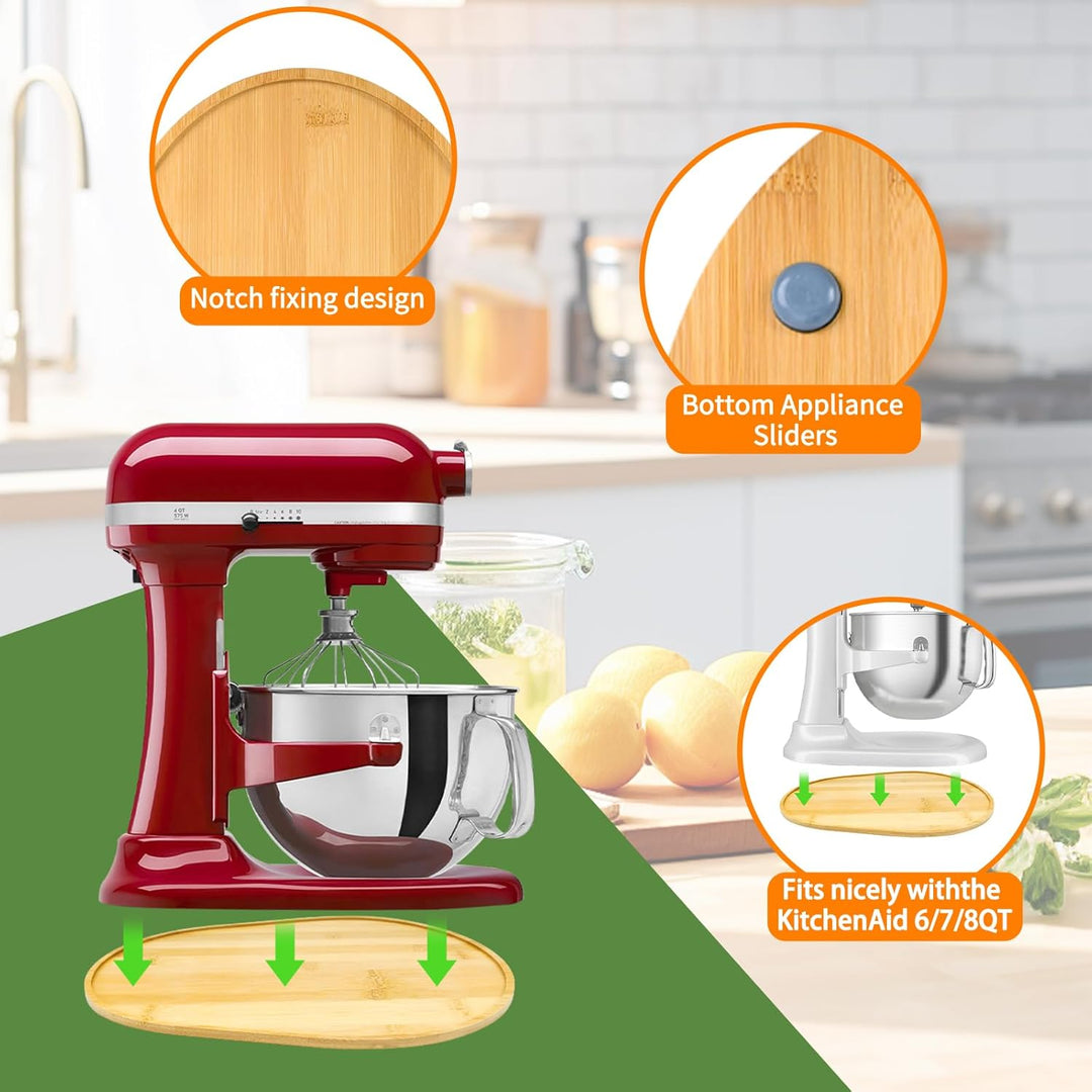 Bamboo Mixer Schieber kompatibel mit Kitchen Aid 6/7/8 Quart Bowl-Lift Stand Mixer, KN256WW Küche At