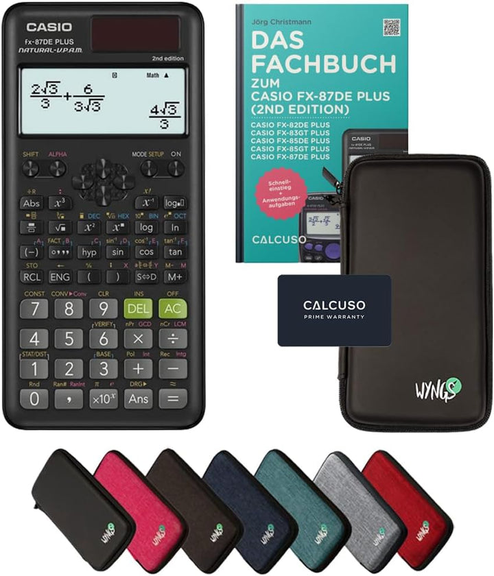 CALCUSO Standardpaket: Casio FX-87DE Plus 2 technisch-wissenschaftlicher Taschenrechner + WYNGS Schu