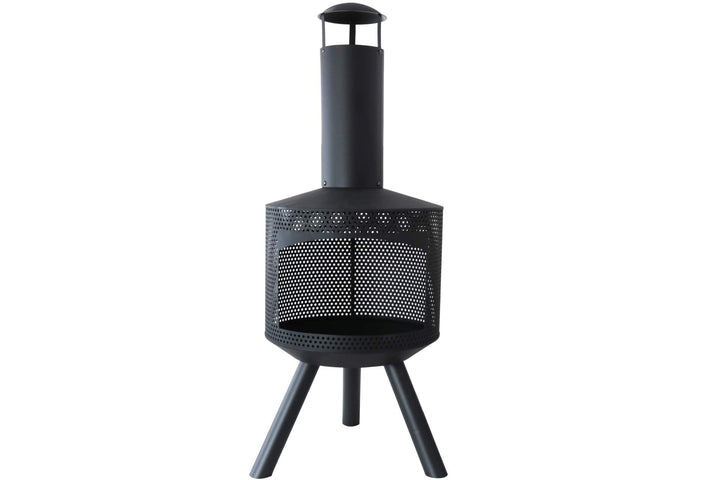 Kynast Feuerofen Feuerschale aus Stahl schwarz 43 x 114 cm mit Schürhaken, 613-401308
