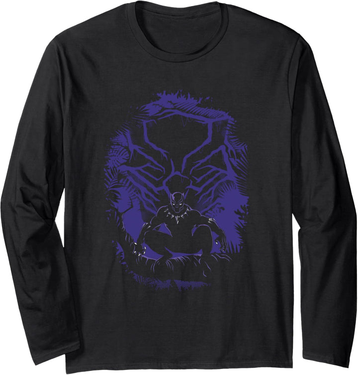 Marvel Black Panther King T'Challa Forest Mask Langarmshirt