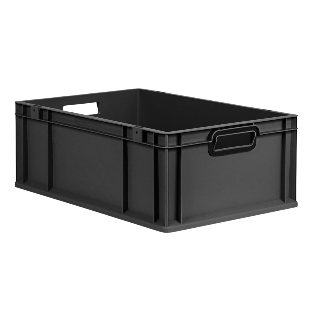 PROREGAL Eurobox NextGen Color | HxBxT 22x40x60cm | 44 Liter | Griffe schwarz offen | Verstärkter Bo