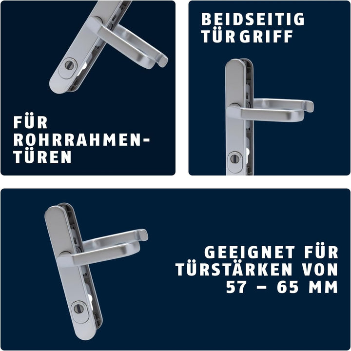ABUS Türbeschlag SRG92N ZS F1 mit Ziehschutz - Drückergarnitur für Haustüren - mit beidseitiger Türk