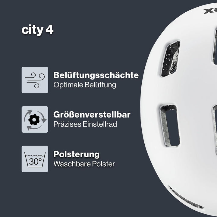 Uvex City 4 Fahrrad Helm matt weiss 2024 58-61 cm, 58-61 cm