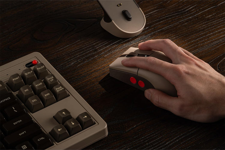8BitDo Retro R8 Mouse with Charging Dock, PAW 3395 Optical Sensor DPI 26,000, Wireless Mouse with 4K