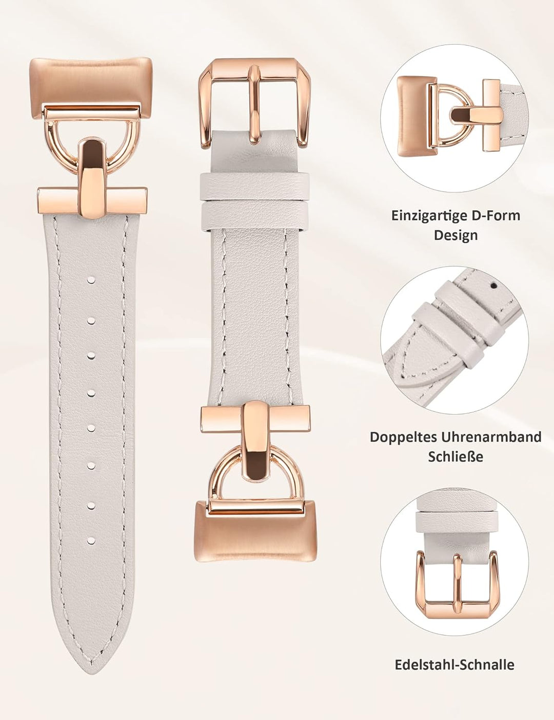 Wearlizer Lederarmband kompatibel mit Fitbit Charge 6/Charge 5 Armbänder für Damen, Dressy Slim Lede