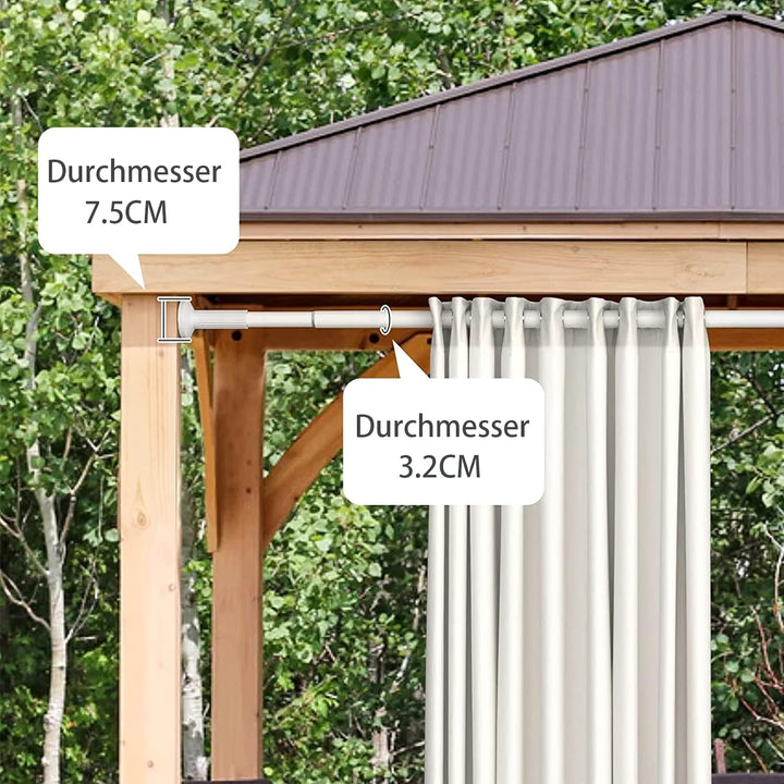GOLDION Duschvorhangstange Teleskopstange Gardinenstange aus Edelstahl ohne Bohren Weiss Spannstange