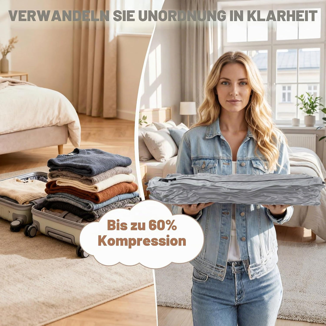 Vakuumbeutel für Kleidung Wiederverwendbar TPU Vakuumierbeutel mit Luftdichtem Ventil Reise Nylon Or