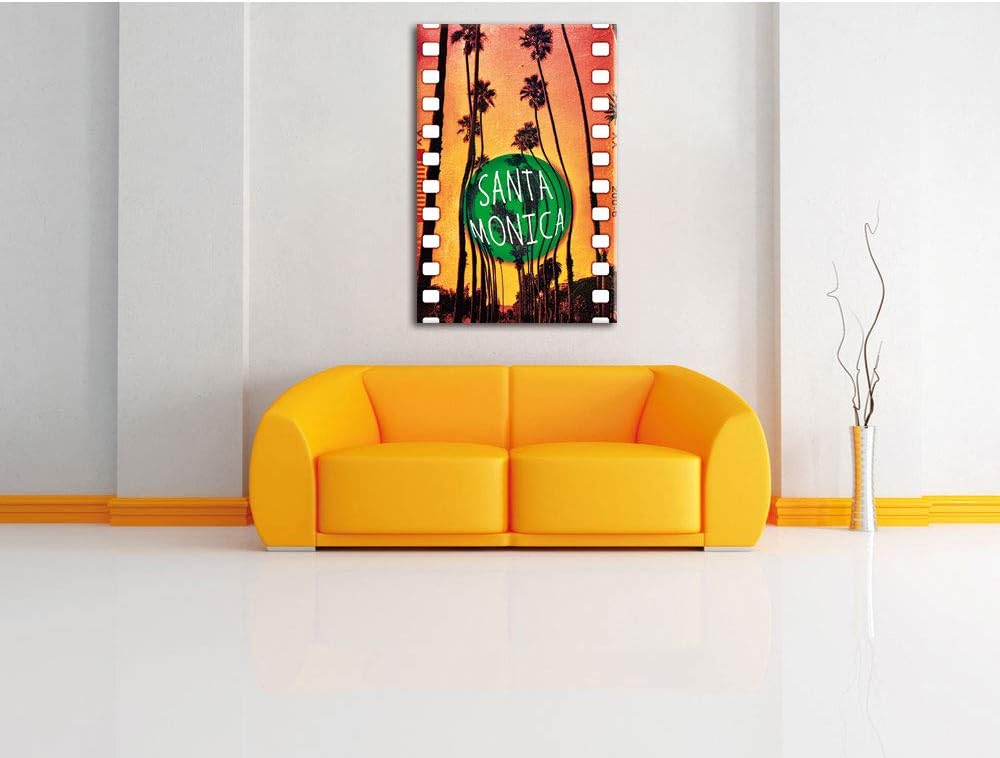 Santa Monica Leinwandbild Bild auf Leinwand, XXL riesige Bilder fertig gerahmt mit Keilrahmen, Kunst