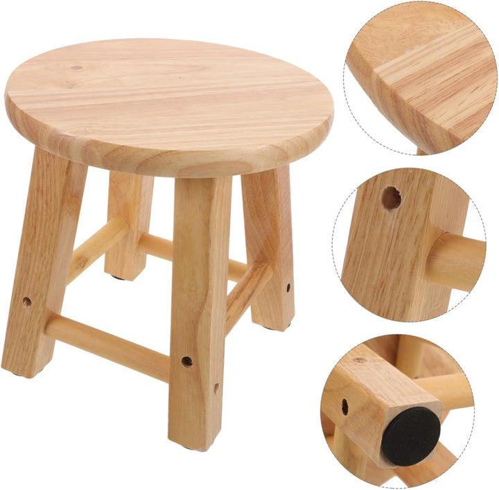 BESPORTBLE Schuhwechselhocker aus Massivholz Rutschfester Kleiner Holzhocker mit Stabiler Konstrukti