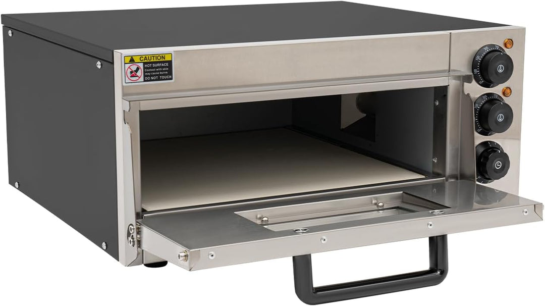 Pizzaofen, CW-PZ1 2000W Kommerzieller Elektrischer Pizzaofen Edelstahl Pizza Ofen Temperatur bis 50-