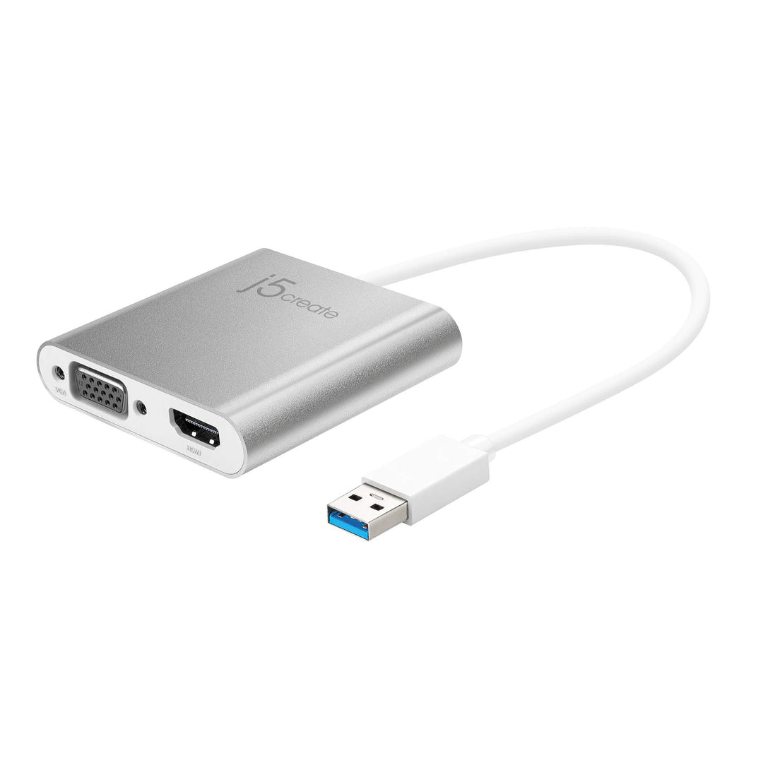 j5create USB 3.0 zu VGA & HDMI Multi-Monitor Adapter - Kompatibel mit Microsoft Windows (32-Bit oder