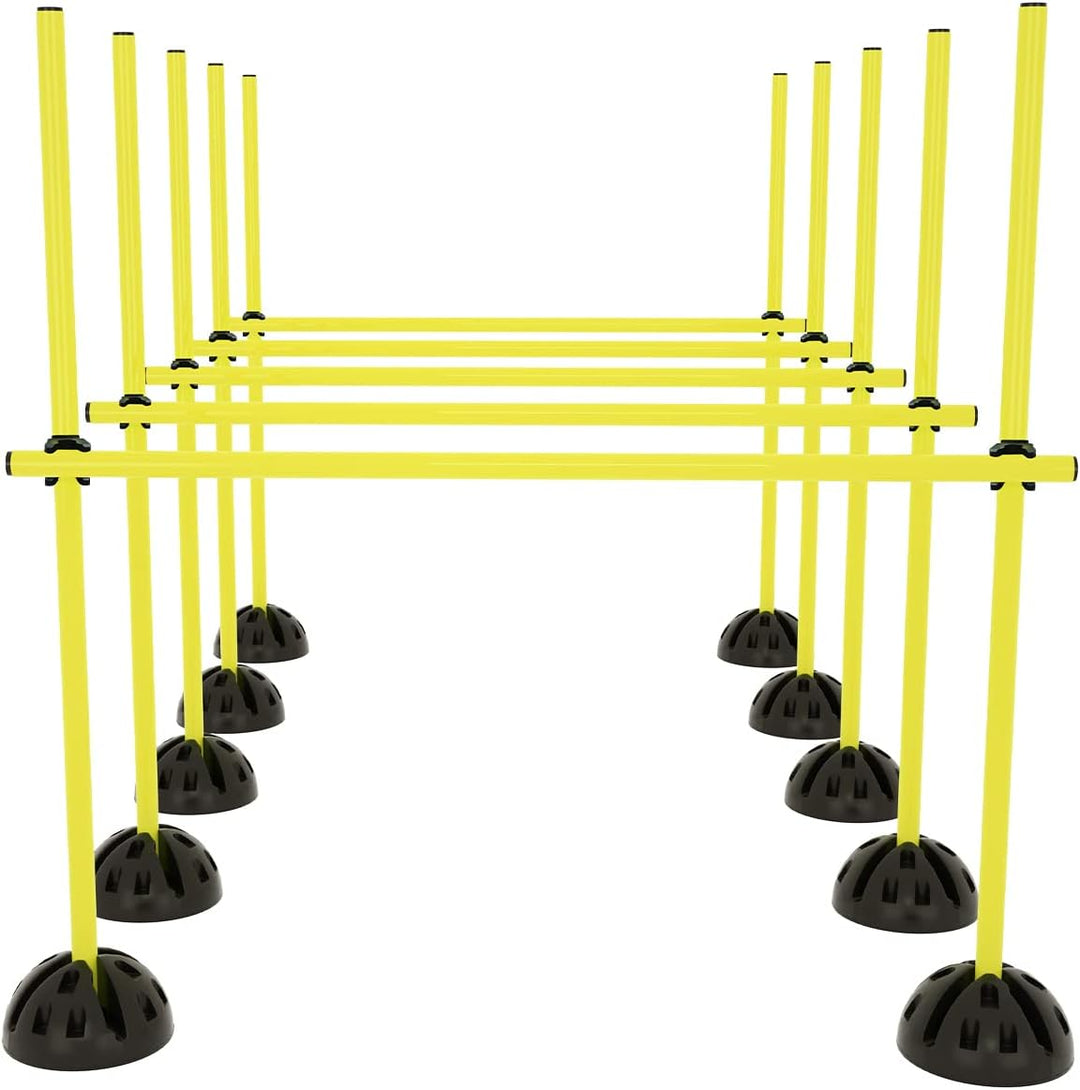 HENGMEI Agility Grid Set Sprungstangen Set Hürdenset Trainingshilfe Training für Hürdenparcours und