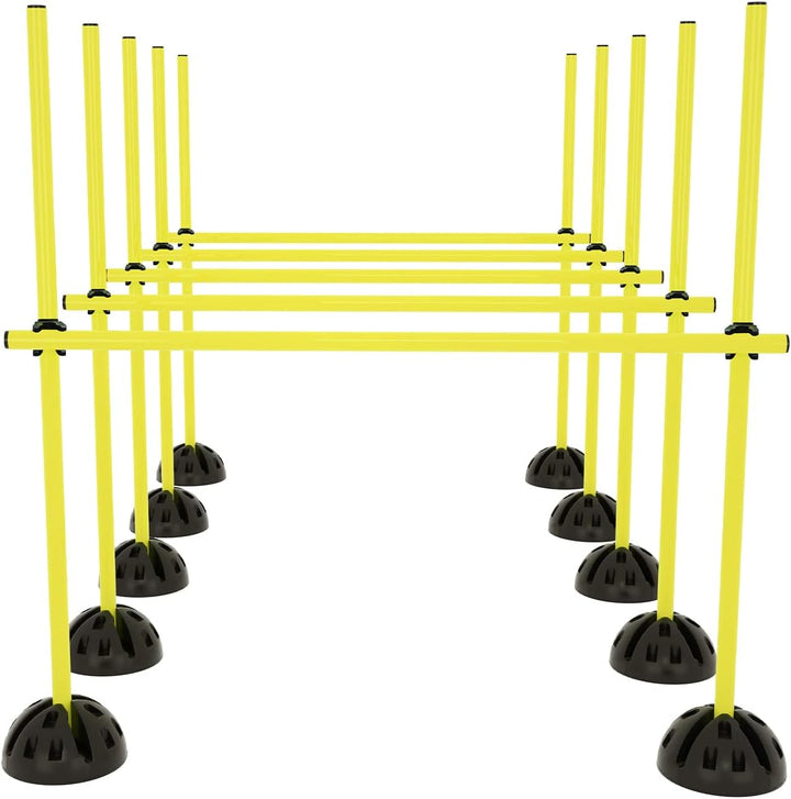 HENGMEI Agility Grid Set Sprungstangen Set Hürdenset Trainingshilfe Training für Hürdenparcours und